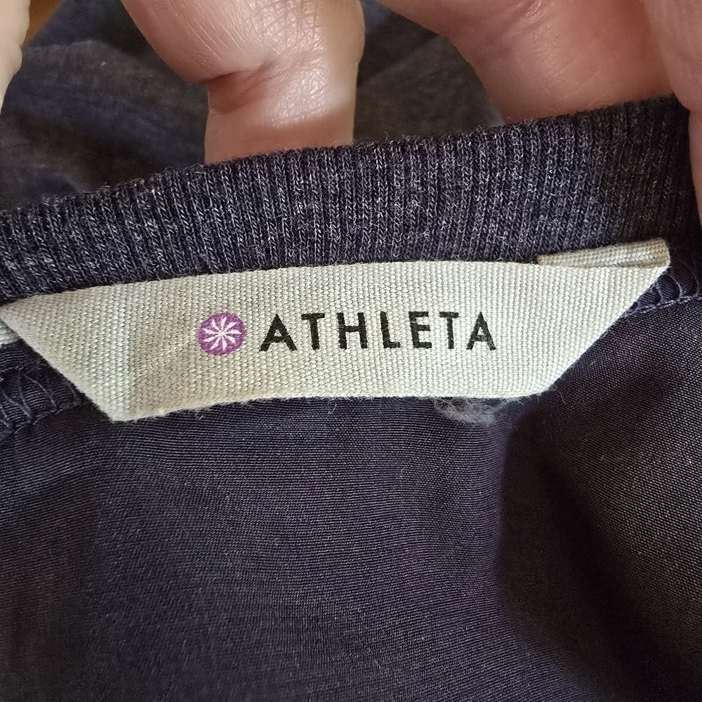 Athleta Women's Navy Blue floral Tapestry Mixed Media Tank Top Sleeveless Size S - Picture 10 of 13